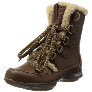 Reebok Easytone Rugged Chic Winter Boots V46322 Lace Up Leather‎ Brown Size 6.5